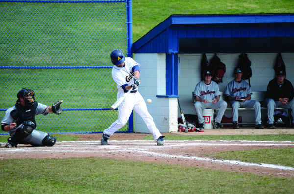 Aaron Lynch, '11, is third in the NCAC in batting average (.448) this season. Photo by Charlie Magovern/The Campus