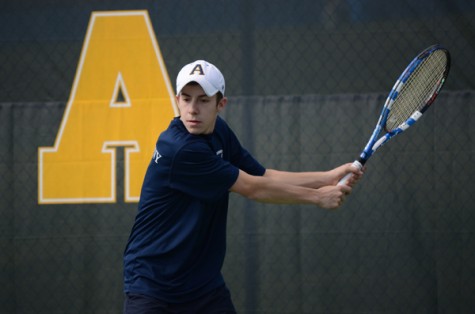 Patrick Cole, 14, is 14-4 on the year at the No. 1 singles spot. Photo by Charlie Magovern/The Campus