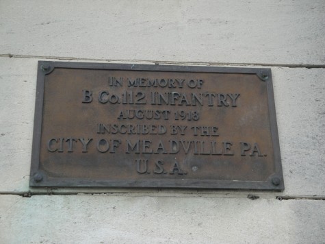 Fismes honors Meadville with this plaque.