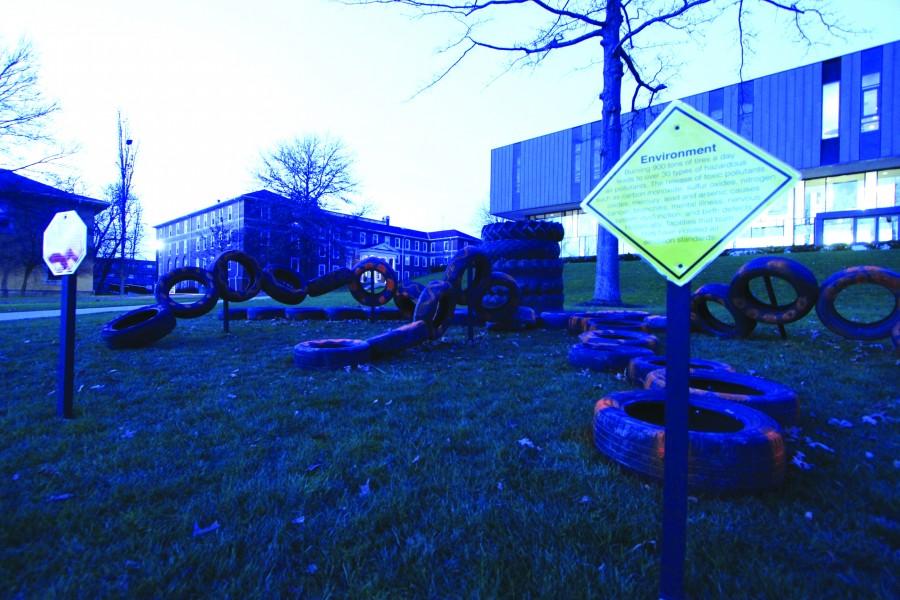 SEAs tire octopus on the Gator Quad, created to protest the proposed tires-to-energy plant. CODY MILLER/THE CAMPUS