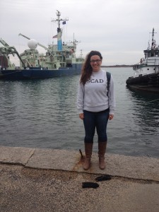 PHOTO COURTESY OF LAUREN WIND Lauren Wind, ‘15, stands next to the Knorr, a research vessel owned by the Woods Hole Oceanographic Institute.