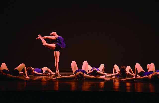 Dancers perform In the Rain, which was choreographed by Orchesis President Jillian Lindberg, 15.