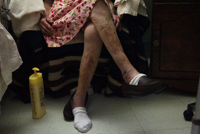 Mary Mahoney, 97, proudly shows off her legs by wearing hand-made dresses.