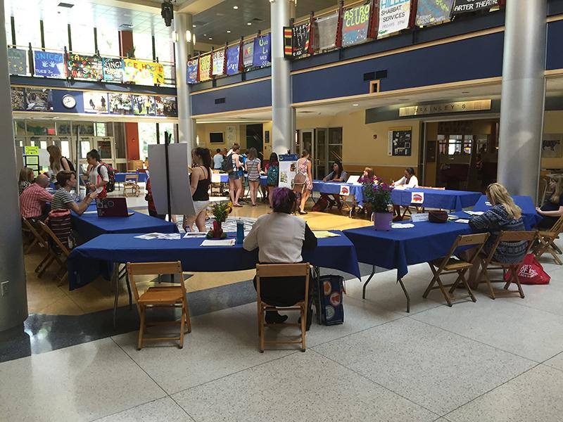 The Student Job Fair took place in the Campus Center on Sept. 2.  Many organizations on campus that still need student workers set up tables and gave out information.