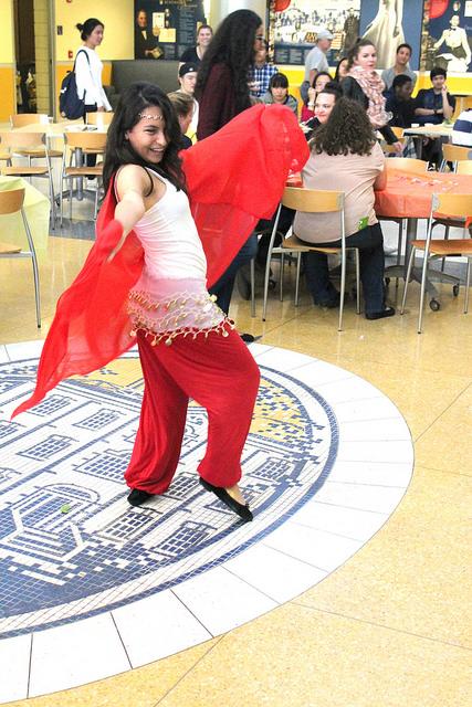 Natali Salaytah, ’19, performs a traditional Muslim belly dance at the Eid al Adha dinner on Oct. 1, 2015.