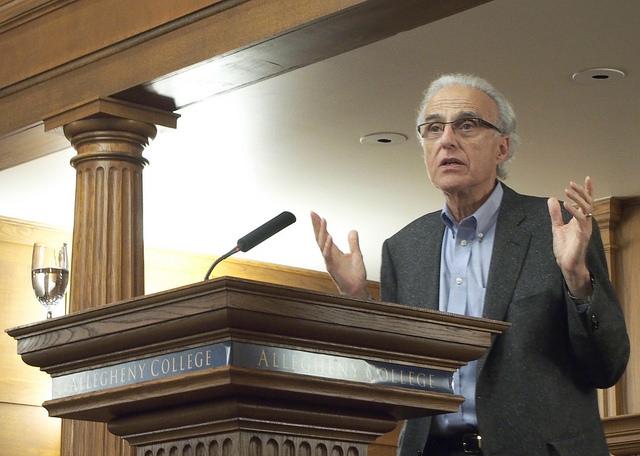 John Esposito, professor of internal affairs and Islamic studies at Georgetown University, leads a talk about Islamophobia in the U.S. on Tuesday, Sept. 29, 2015, in the Tippie Alumni Center. 