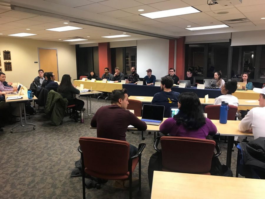 Allegheny Student Government discusses plans for upcoming events and the induction of its new senator during its meeting on Tuesday, Feb. 6, 2018.