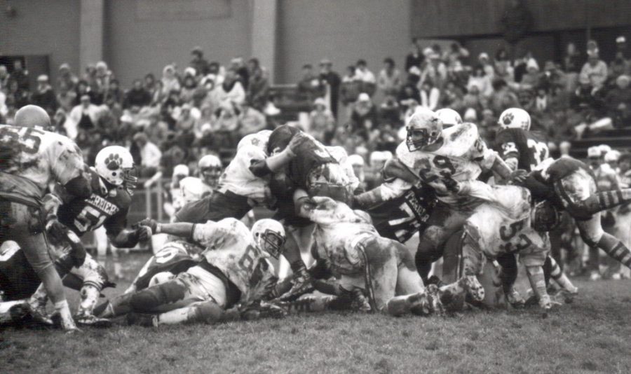 An Allegheny football against Hiram in the PAC from Oct. 5, 1983