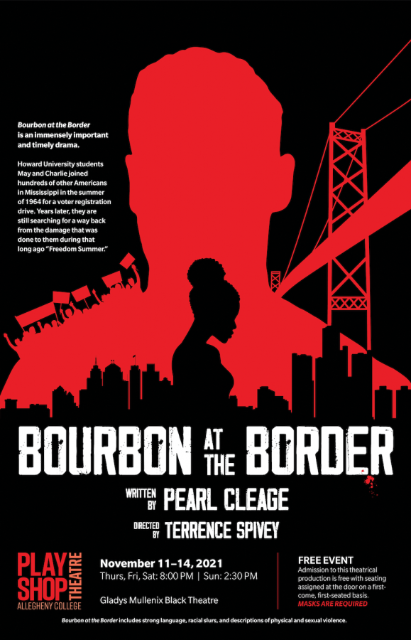 Poster contributed by Mary Dosch
Poster for “Bourbon at the Border,” which opened in the Gladys Mullenix Black Theatre on Thursday, Nov. 11.