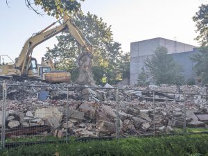 What was once Caflisch is currently a pile of rubble, with crews working to remove debris and prepare the site for its future.