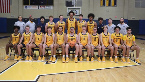 Allegheny College 2023-24 mens basketball media day.