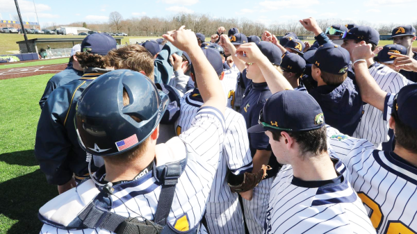 Image source: alleghenygators.com
The Gator baseball team gathers together after a home game last year.
