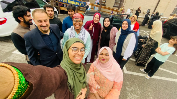 Students celebrate Eid in Erie on April 10.