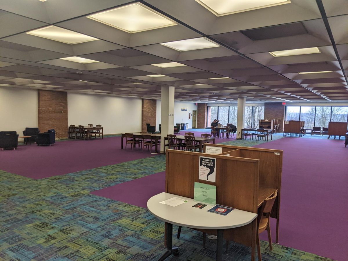 This quiet study space on the third floor of the library is set to be transformed into a new center for faculty and staff development to better support teaching and research at Allegheny.