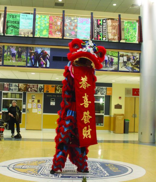 A5 hosted its annual Lunar New Year event in the Henderson Campus Center Lobby on Tuesday, Feb. 11, featuring a traditional Chinese lion dance.